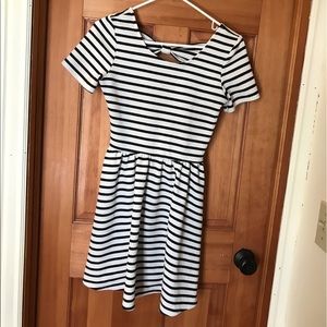 Striped flare summer dress